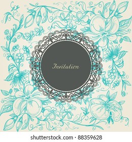 Vintage Floral Background Lace Label