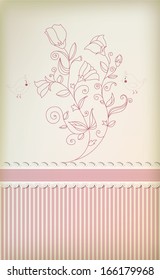 Vintage floral  background with lace vector eps 10