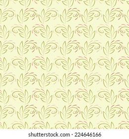 Vintage floral background. Leaves seamless pattern.