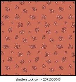 Vintage floral background. Floral pattern with small white flowers on a color background. pattern for design and fashion prints. Ditsy style. Stock vector illustration.