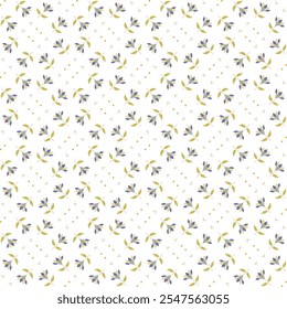 Fondo floral de Antiguas. Patrón floral con Pequeñas flores sobre fondo amarillo claro. Patrón sin fisuras para el diseño y estampados de moda. Estilo sucio