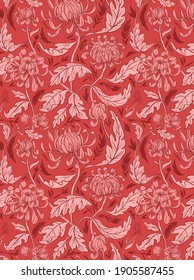 Vintage floral background Peony flowers. Retro style. Vector illustration