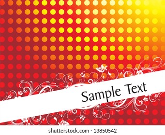 fondo floral vintage para texto de muestra en rojo degradado