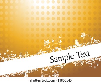 fondo floral vintage para texto de muestra en amarillo gradiente