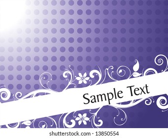 vintage floral background for sample text in gradient purple