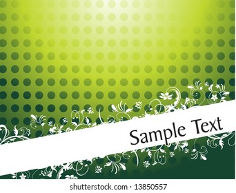 vintage floral background for sample text in gradient green