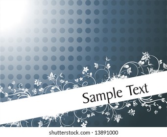 vintage floral background for sample text in gradient blue