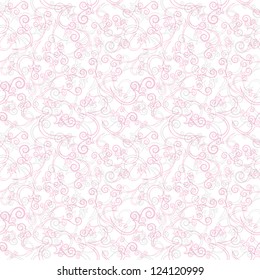 Vintage floral background, seamless pattern, vector
