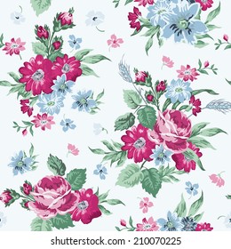 Vintage Floral Background - seamless pattern for design and scrapbook - in vector