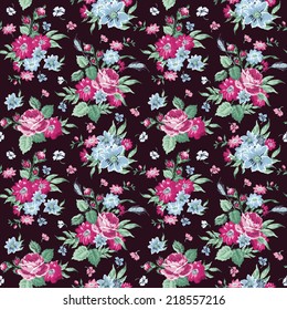 Vintage, floraler Hintergrund - nahtloses Muster für Design und Scrapie - in Vektorgrafik