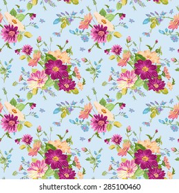 Vintage Floral Background - seamless pattern for design, print, scrapbook - in vector