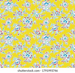 Fondo floral vintage. Patrón vectorial transparente para diseño e impresión de moda. Patrón de flores con flores pequeñas sobre un fondo blanco para la ropa de papel pintado