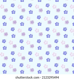 Fondo floral vintage. Patrón vectorial transparente para el diseño y las impresiones de moda. Flores con flores coloridas pequeñas sobre un fondo azul marino. Estilo marrón.