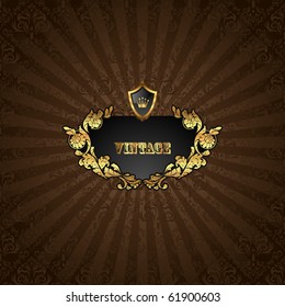 Vintage floral background. Vector. Classical creative backdrop.