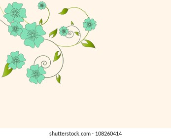 Vintage floral background with vector flowers