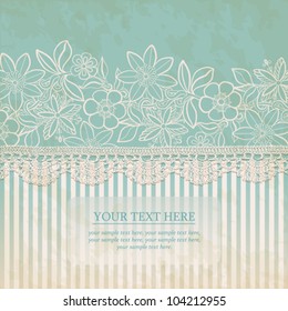 Vintage Floral Background. Vector greeting card template