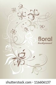 Vintage floral background, vector illustration