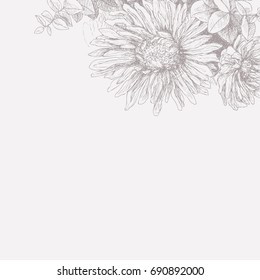 Vintage floral background for your text. Monochrome