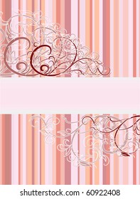 Vintage floral banner. Vector