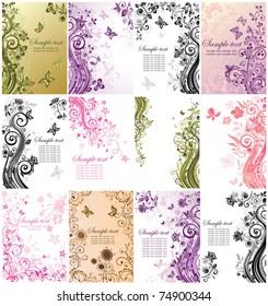 Vintage floral banners