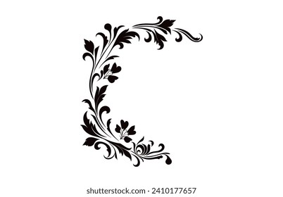 A Vintage floral Baroque vector element isolated on a white background