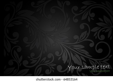 Vintage Floral Black Background