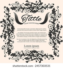 Vintage floral border design vector