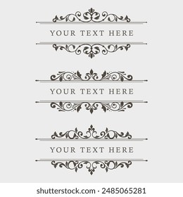 Vintage Floral Border Vector Template Collection