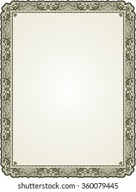 Vintage floral bordered frame, with free space for text or picture