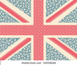 Vintage Floral British Flag.