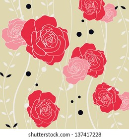 Vintage floral and Butterfly pattern vector