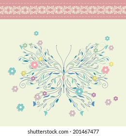 Vintage floral card background vector eps 10