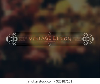 Vintage Floral Card with Flowers. Retro Frame for Restaurant or Boutique Identity Design. Spring Illustration. Summer Elements for Placard, Poster, Invitation, Flyer, Book Cover Design.