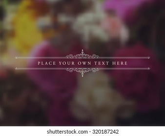 Vintage Floral Card with Flowers. Retro Frame for Restaurant or Boutique Identity Design. Spring Illustration. Summer Elements for Placard, Poster, Invitation, Flyer, Book Cover Design.
