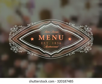 Vintage Floral Card with Flowers. Retro Frame for Restaurant or Boutique Identity Design. Spring Illustration. Summer Elements for Placard, Poster, Invitation, Flyer, Book Cover Design.