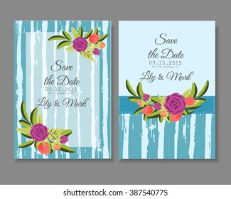 Vintage floral card - for Invitation, greeting, wedding  card.