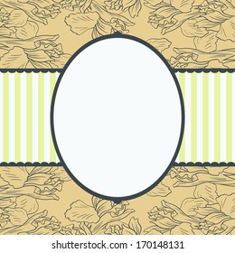 vintage floral card, label, vector illustration