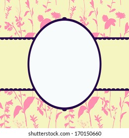 vintage floral card, label, vector illustration