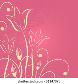  Vintage floral card with place for text. Vector.