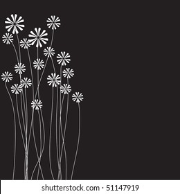 Vintage floral card with place for text. Vector.