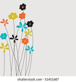 Vintage floral card.Vector.