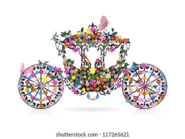 vintage floral carriage