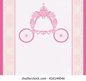 vintage floral carriage invitation 