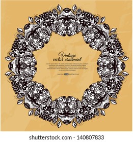 Vintage floral circle border.