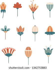 Vintage floral collection. Wild flowers