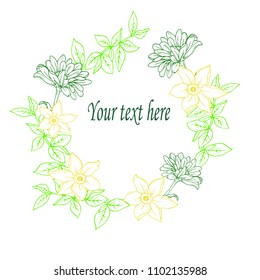 Vintage floral composition isolated on white background. Wedding design. Hand drawn vector illustration.