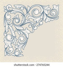 Vintage floral corner design