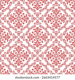 Vintage Floral Damask, Sem emenda padrão , design para tecido, étnico, fundo, abstrato, ilustração vetorial