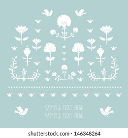 Vintage floral decor. All elements are on separate layers and can be easily modified.