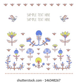Vintage floral decor. All elements are on separate layers and can be easily modified.